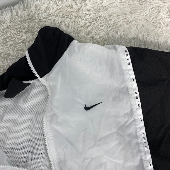 Nike Black White Y2K Full Zip Long Sleeve Windbreaker Size Large - Picture 3 of 9